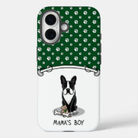 Cute Mama's Boy Boston Terrier (black)