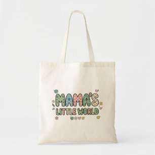 Cute Mama's Little World PNG - Retro Pastel Earth, Tote Bag