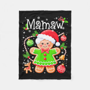 Cute Mamaw Gingerbread Family Matching Christmas C Fleece Blanket