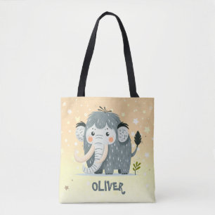Cute Mammoth Personalised Tote Bag