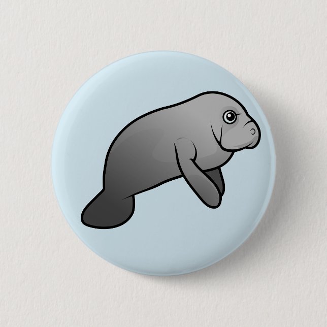 Cute Manatee 6 Cm Round Badge (Front)