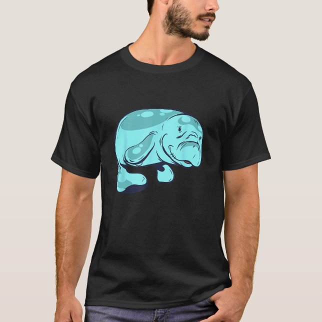 Cute Manatee  Aquatic Animal Sea Animal Manatee T-Shirt (Front)