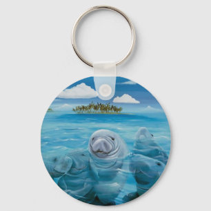 Cute Manatee Basic Key Chain