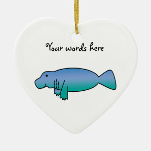Cute manatee ceramic tree decoration