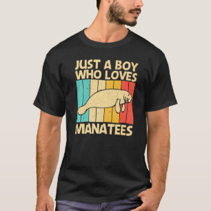 Cute Manatee For Boys Kids Sea Cow Dugong Manatee T-Shirt