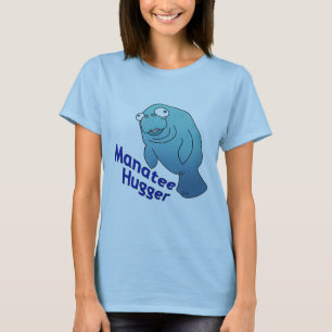 Cute Manatee Hugger Cartoon Animal T-Shirt