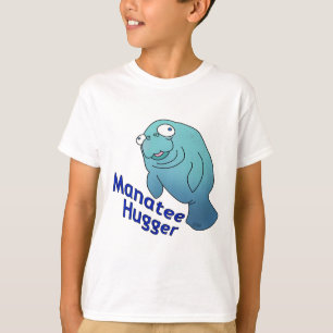 Cute Manatee Hugger Cartoon Animal T-Shirt
