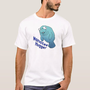 Cute Manatee Hugger Cartoon Animal T-Shirt