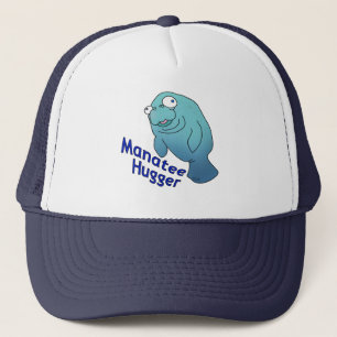 Cute Manatee Hugger Cartoon Animal Trucker Hat