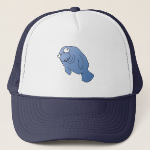Cute Manatee Hugger Cartoon Animal Trucker Hat