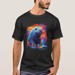 Cute Manatee Lover Colourful Dugong Oceanologist S T-Shirt
