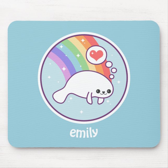 Cute Manatee Mouse Mat (Front)