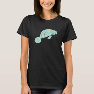 Cute Manatee Sea Cow Daisy Flower Print For Women T-Shirt