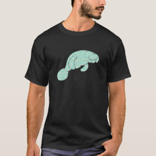 Cute Manatee Sea Cow Daisy Flower Print For Women T-Shirt