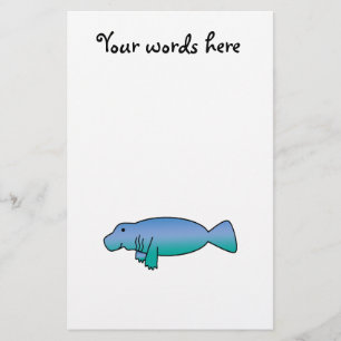 Cute manatee stationery