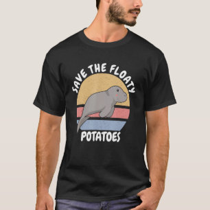 Cute Manatees Retro Gift Funny Save The Floaty Pot T-Shirt
