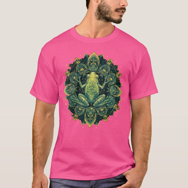 Cute Mandala Frog For Frog Lovers T-Shirt (Front)
