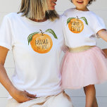 Cute Mandarin Orange Mama Mum Child Matching  T-Shirt<br><div class="desc">Watercolor painted mandarin orange fruit with customisable text "mama" and "established date",  find a matching "mama's cutie" shirt in my collection "Mummy and me designs".</div>