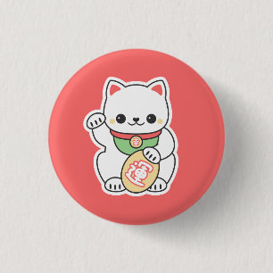 Cute Maneki Neko 3 Cm Round Badge
