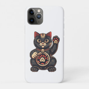 cute Maneki Neko cat print drawn Japanese iPhone 11 Pro Case