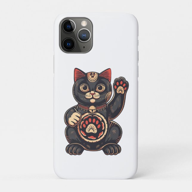 cute Maneki Neko cat print drawn Japanese Case-Mate iPhone Case (Back)