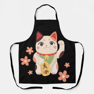 Cute Maneki Neko Lucky Cat Apron