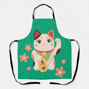 Cute Maneki Neko Lucky Cat Apron