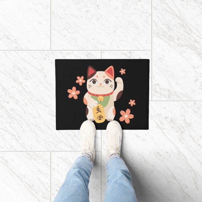 Cute Maneki Neko Lucky Cat  Doormat (Indoor)