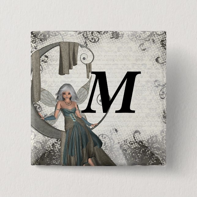 Cute manga fairy 15 cm square badge (Front)