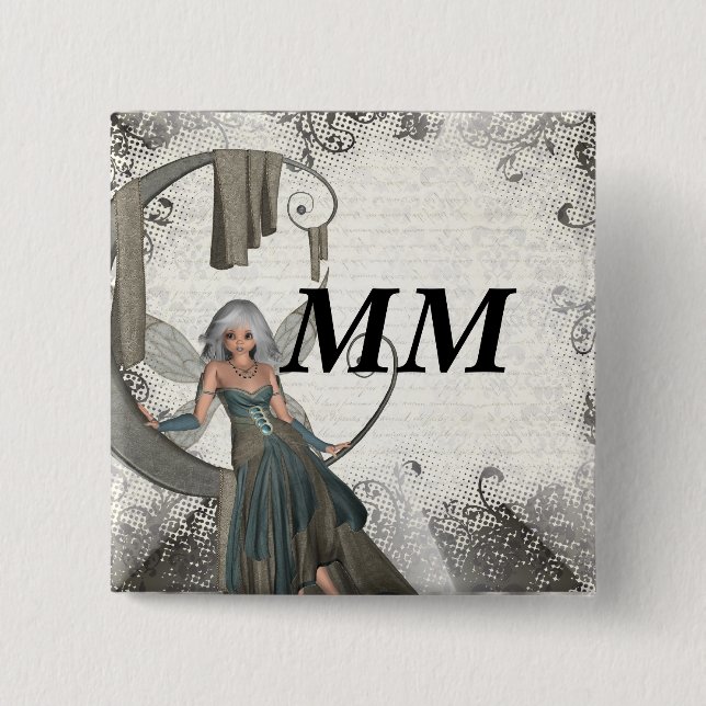Cute manga fairy 15 cm square badge (Front)