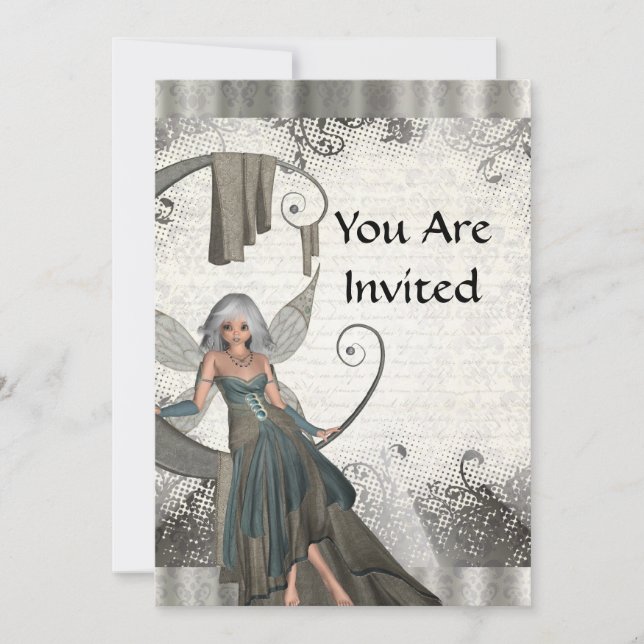 Cute manga fairy invitation (Front)
