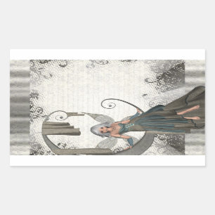 Cute manga fairy rectangular sticker