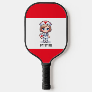 Cute Manga Nurse with Blonde Hair Blue Eyes Custom Pickleball Paddle
