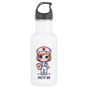 Cute Manga Nurse with Blonde Hair Personalised 532 Ml Water Bottle