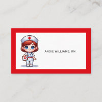 Cute Manga Nurse with Red Hair Blue Eyes Custom