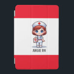 Cute Manga Nurse with Red Hair Blue Eyes Custom iPad Mini Cover<br><div class="desc">This tablet mini cover for nurses features a cute Manga nurse with red hair and blue eyes wearing a nurses cap and outfit with a name to personalise. Perfect for a nurse or nursing school graduate. Image generated with AI.</div>