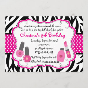 Cute Manicure Spa Birthday Party Invitation