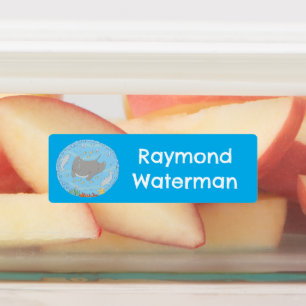 Cute manta ray and bubbles cartoon personalised 