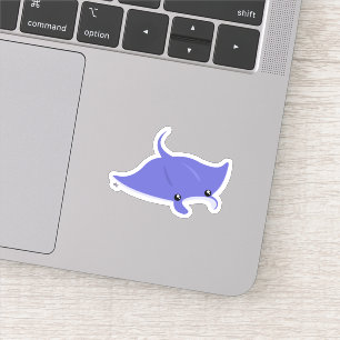 Cute Manta Ray Custom-Cut Vinyl Sticker
