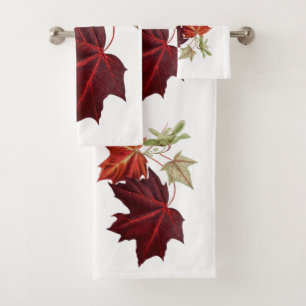 Cute Maple Leaves Autumn fall  Bath Towel Set