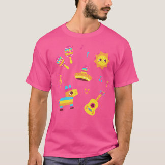 Cute Maracas Sun Sombrero Pinata Guitar Set T-Shirt