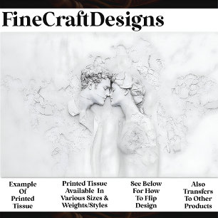 Cute Marble Couple In Love Carving X3 Decoupage Tissue Paper