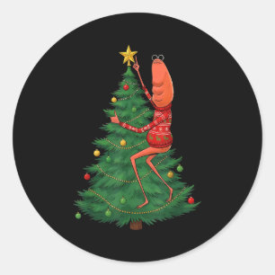 Cute Marcus The Worm Merry Christmas Santa Marcus Classic Round Sticker