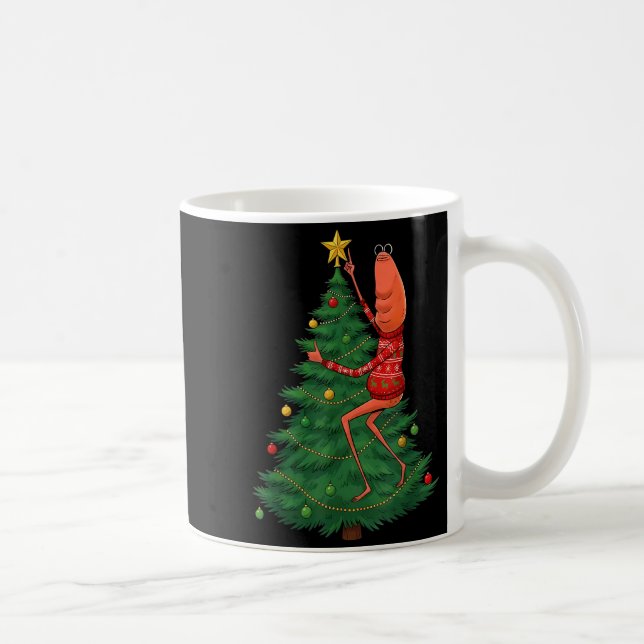 Cute Marcus The Worm Merry Christmas Santa Marcus  Coffee Mug (Right)