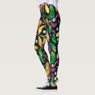 Cute Mardi Gra pattern tiled Leggings