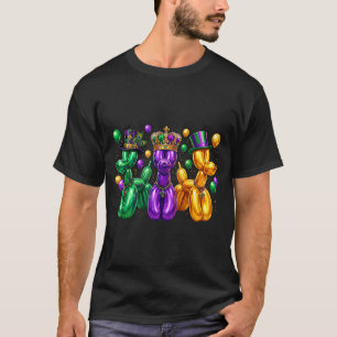 Cute Mardi Gras Bead Dogs Louisiana T-Shirt