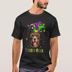 Cute Mardi Gras Carnival Bernese Mountain Dog Mard T-Shirt