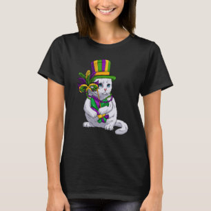 Cute Mardi Gras Cat Mardi Gras Girls And Women T-Shirt