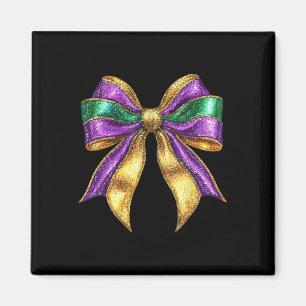 Cute Mardi Gras Fat Coquette Bow Tuesday Kids Girl Magnet