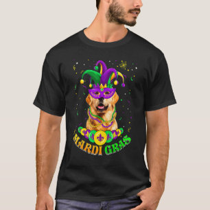 Cute Mardi Gras Golden Retriever Dog Dad Dog Mom M T-Shirt